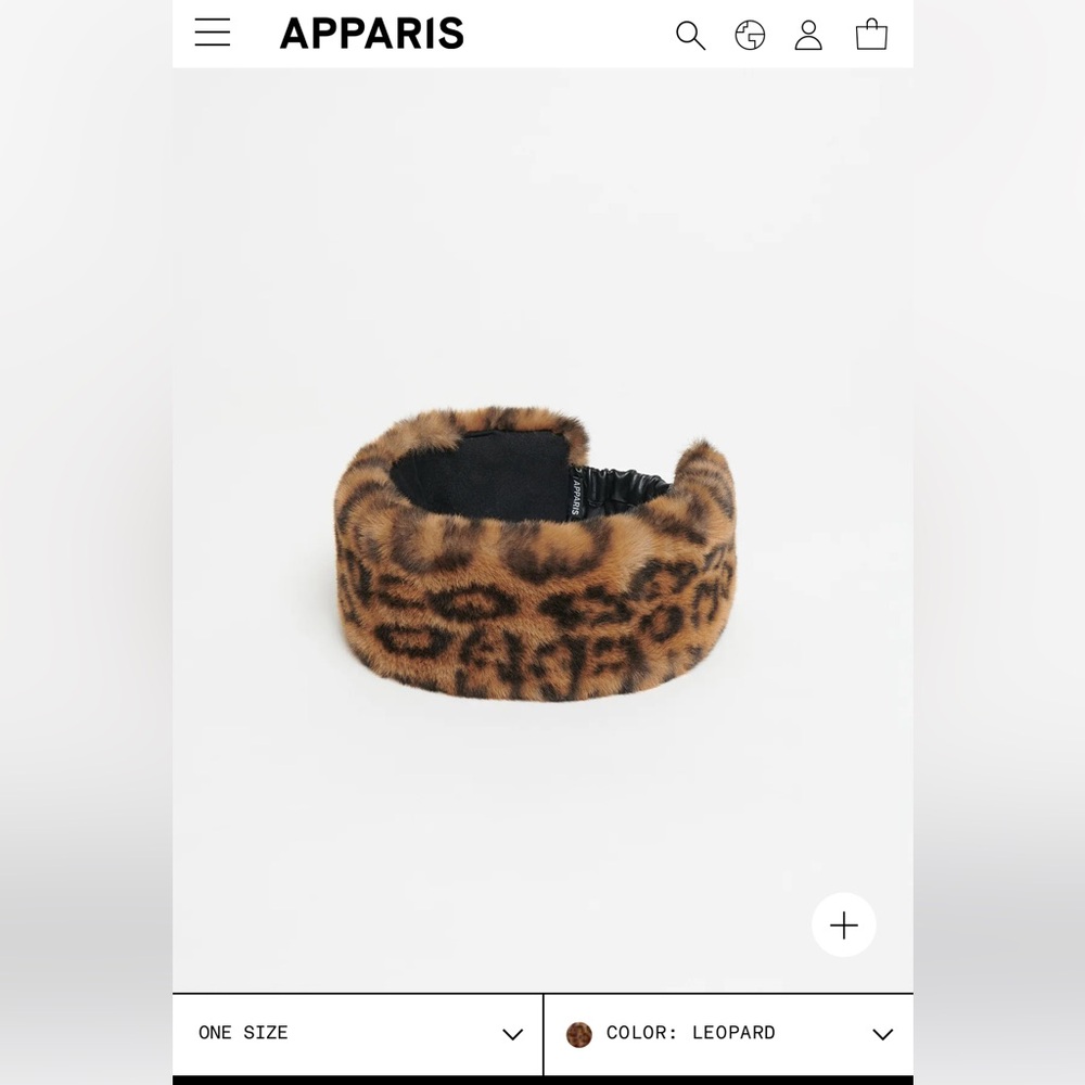 NWT Apparis Eleni Faux Fur Headband OS leopard